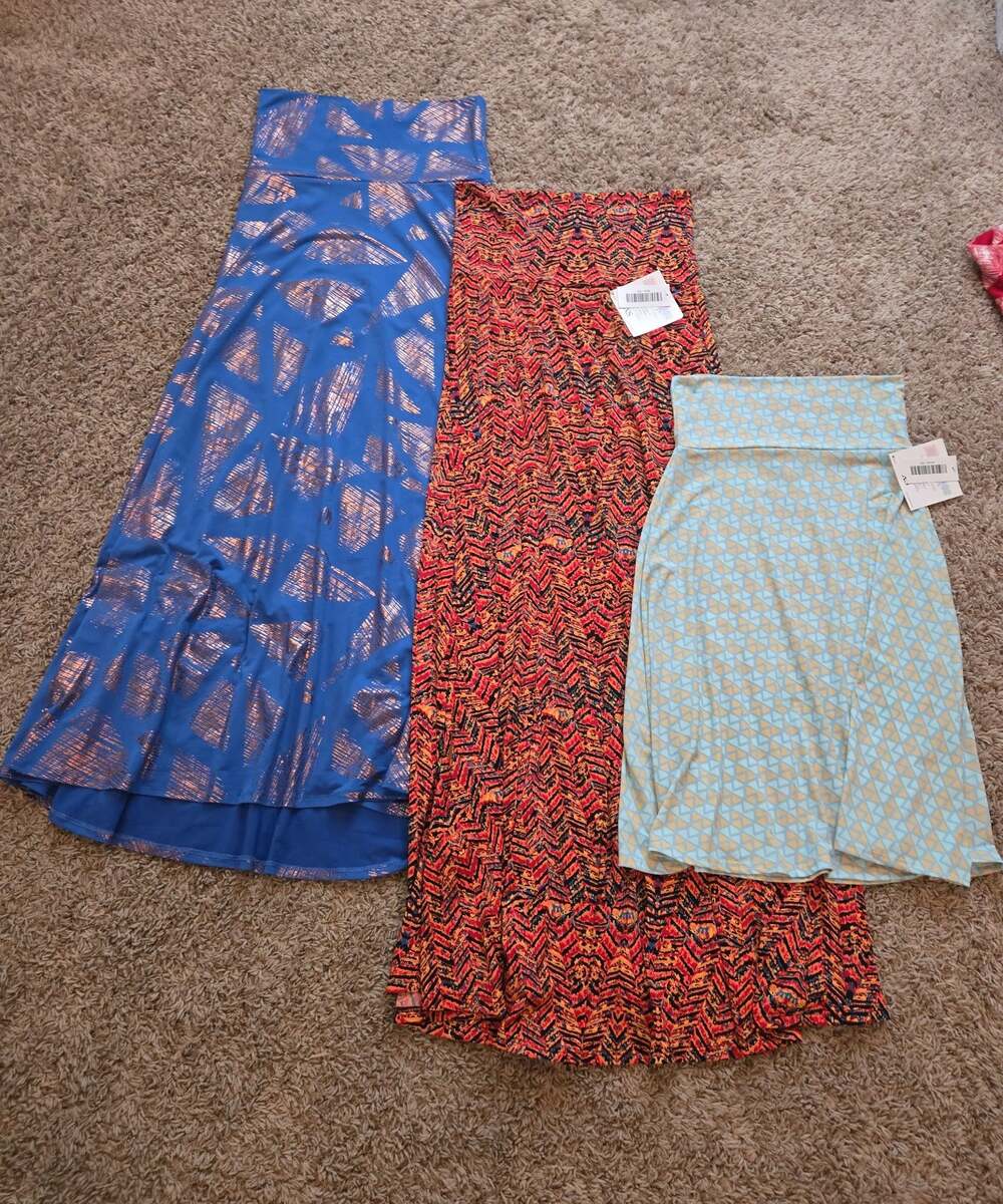 ** Lot of 3 lularoe maxi Azure size xs x small skirt